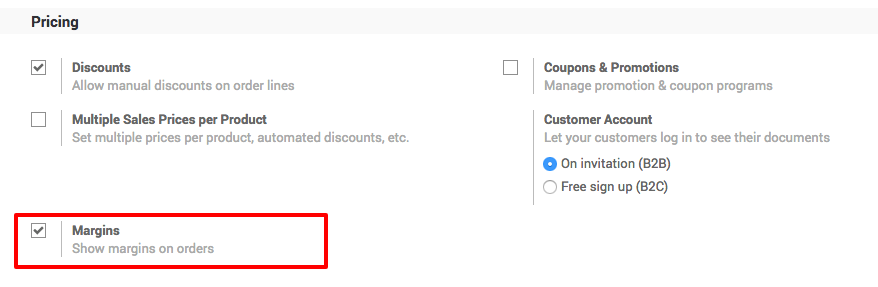 Sales Settings